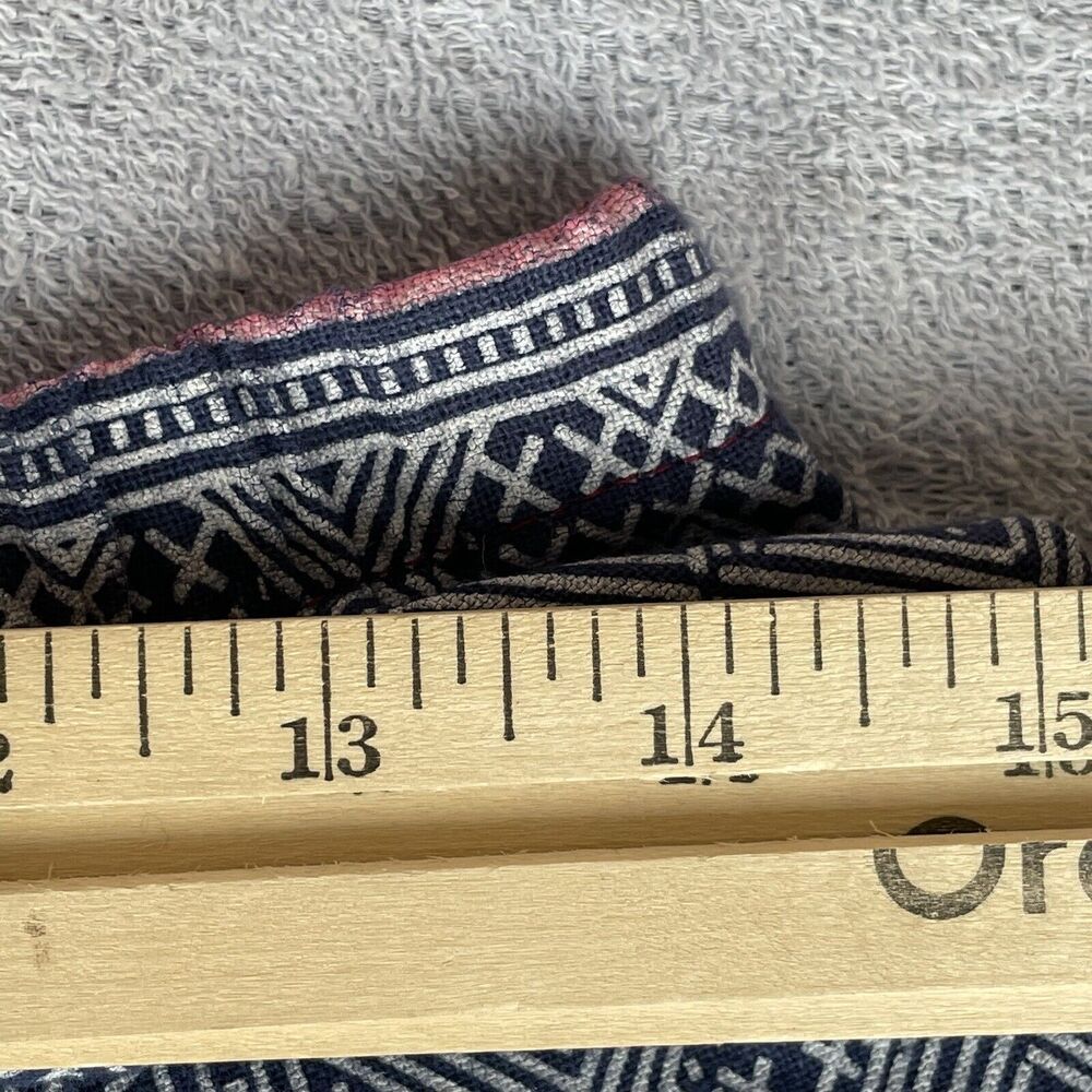 Cotton Tribal Boho Hippie Pants Women's Small Blue Pink Green Straight Leg Crop - Picture 10 of 16